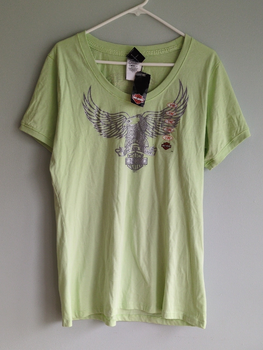 Harley-Davidson Light Lime Green Eagle Graphic Short Sleeve Tee